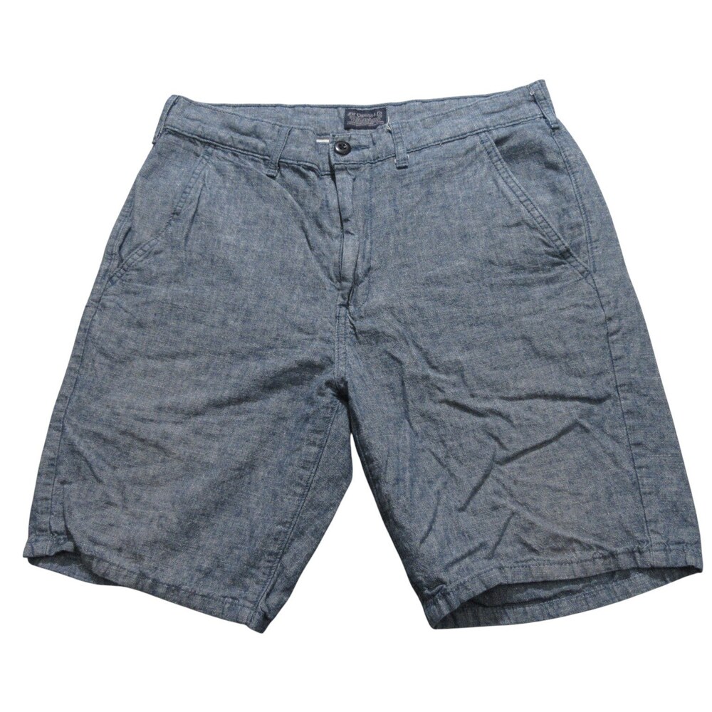 Levis Mens Chino Shorts 30 Blue Stretch Linen Cotton Pocket Pockets